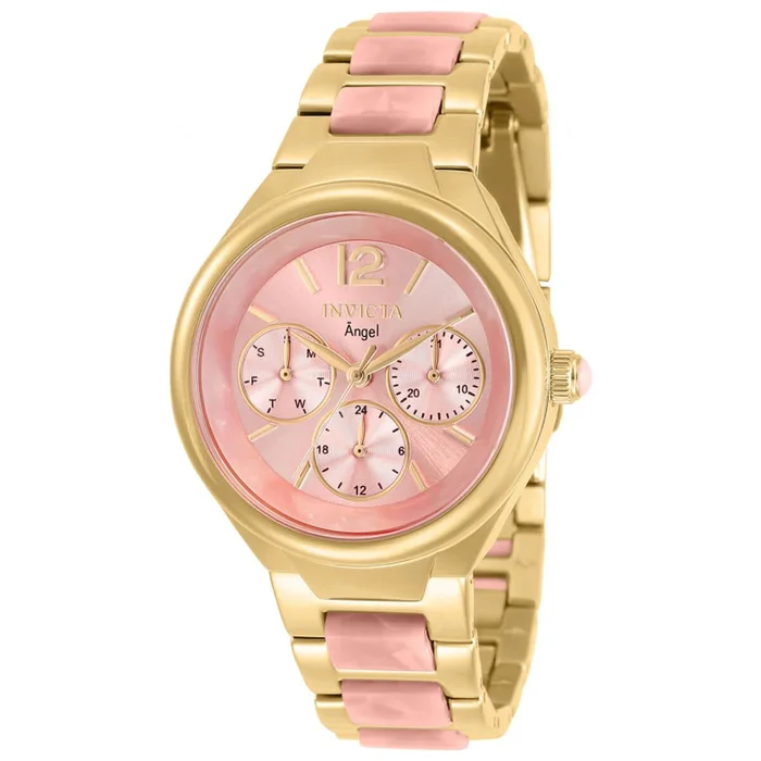 Invicta Women’s Watch – Angel Day-Date Gold Tone and Pink Dial Bracelet | 32081