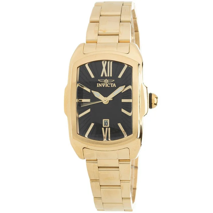 Invicta Women’s Watch – Lupah Date Display Black Dial Yellow Steel Bracelet | 39788