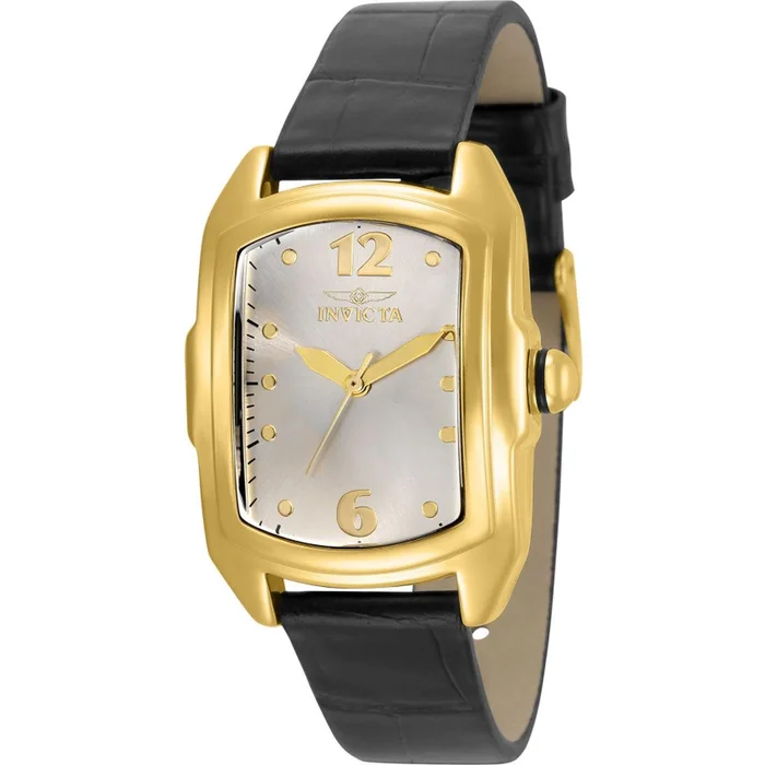 Invicta Women’s Watch – Lupah Japanese Quartz Black Leather Strap SS Case | 35348