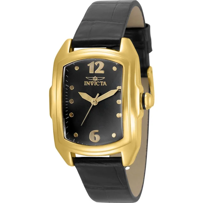 Invicta Women’s Watch – Lupah Japanese Quartz Charcoal Dial Leather Strap | 35351