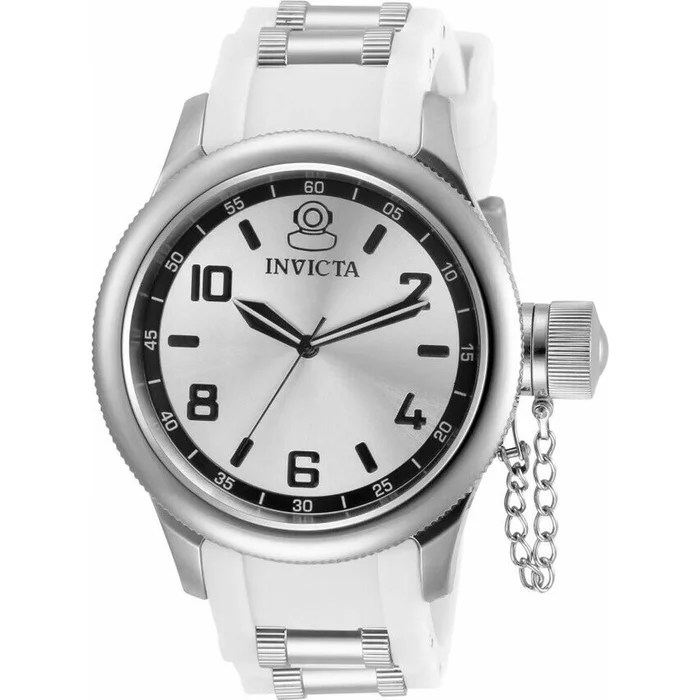 Invicta Women’s Watch – Russian Diver Silver Dial White and Silver Strap | 31249