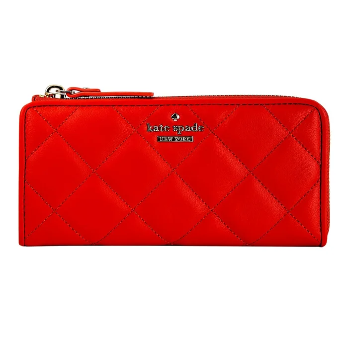Kate Spade PWRU4230-608 Emerson Place Nisha Zip Around Cajun Shrimp Leather Women’s Wallet