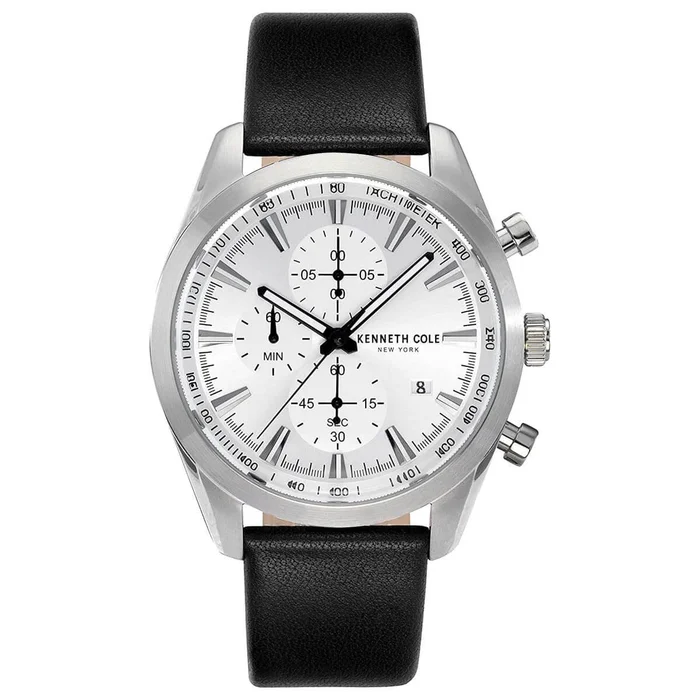 Kenneth Cole Men’s Chronograph Watch – Dress Sport Silver Dial Bracelet | KC50737001