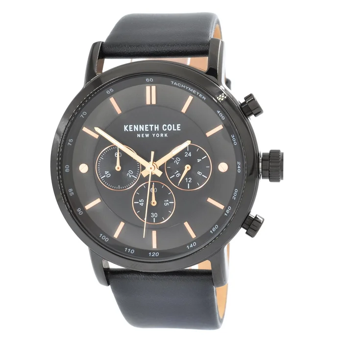 Kenneth Cole Men’s Classic Black Leather Band Watch | KC50502004