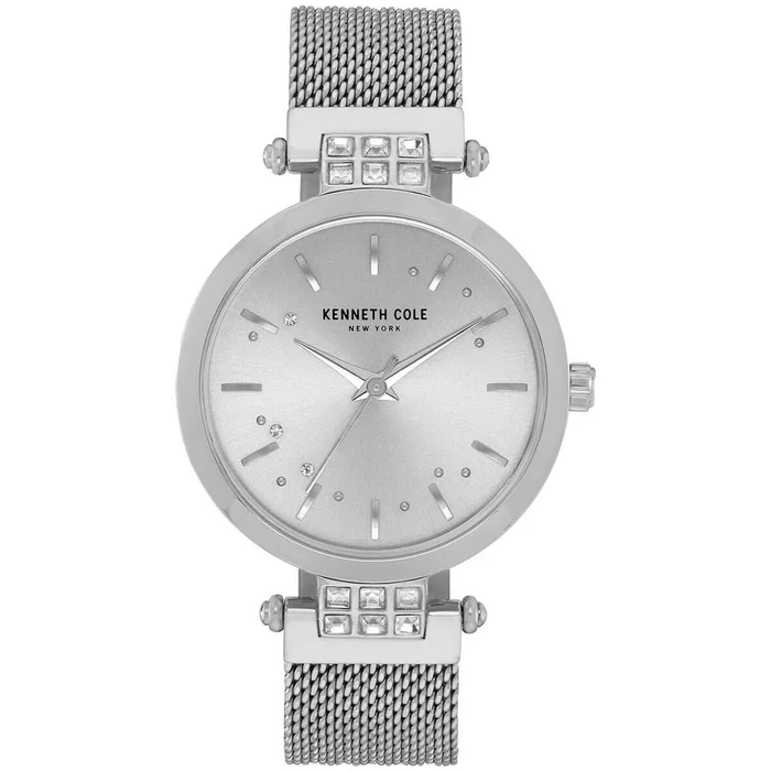 Kenneth Cole Women’s Crystal Watch – Classic Quartz Silver Mesh Bracelet | KC50960001