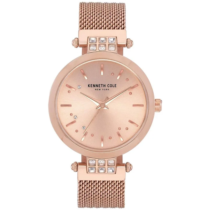 Kenneth Cole Women’s Crystal Watch – Classic Rose Gold Mesh Bracelet | KC50960002