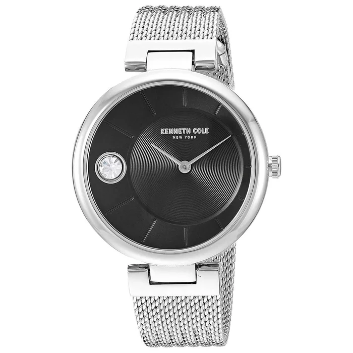 Kenneth Cole Women’s Quartz Watch – Classic Black Dial Silver Bracelet | KC50786001