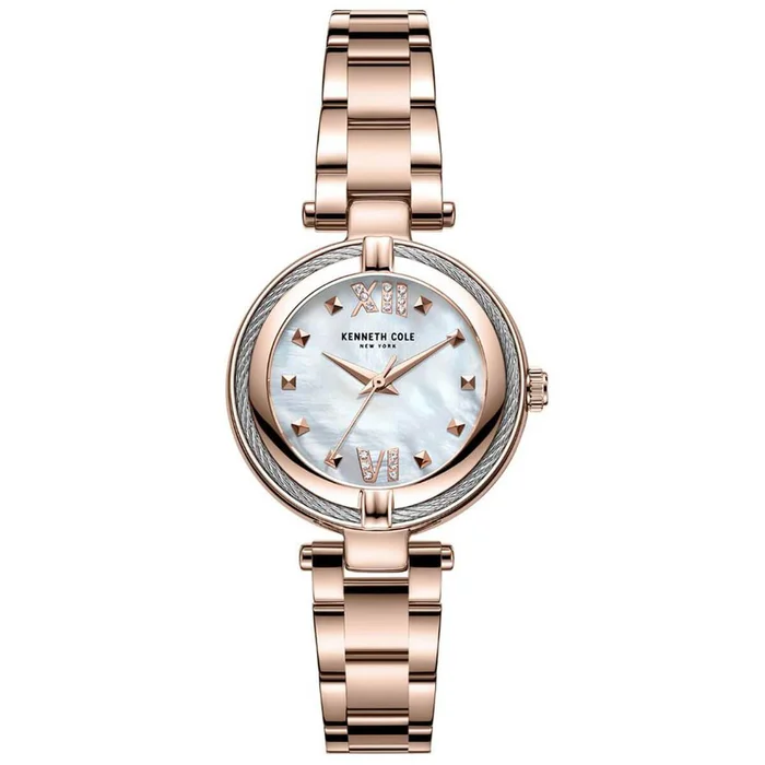 Kenneth Cole Women’s Quartz Watch – Classic MOP Dial Rose Gold Bracelet | KC51052001