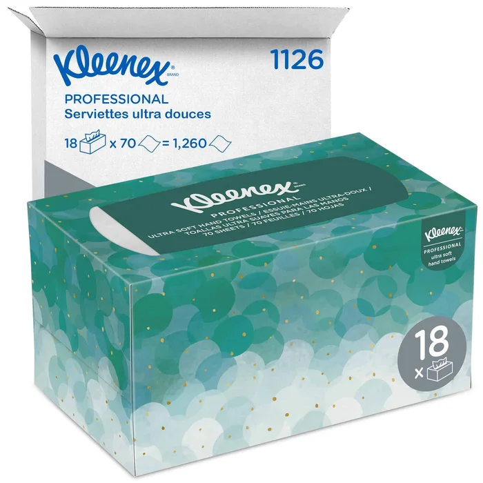 Kleenex Hand Towels (11268), Ultra Soft and Absorbent, Pop-Up Box, 18 Boxes/Case