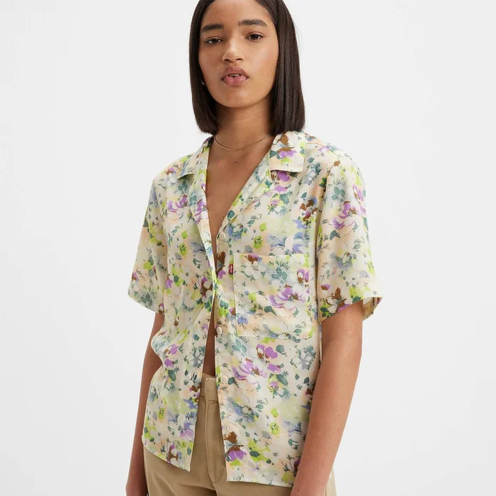 Levi’s Alfie Shirt Hazy Floral in Almond Cream