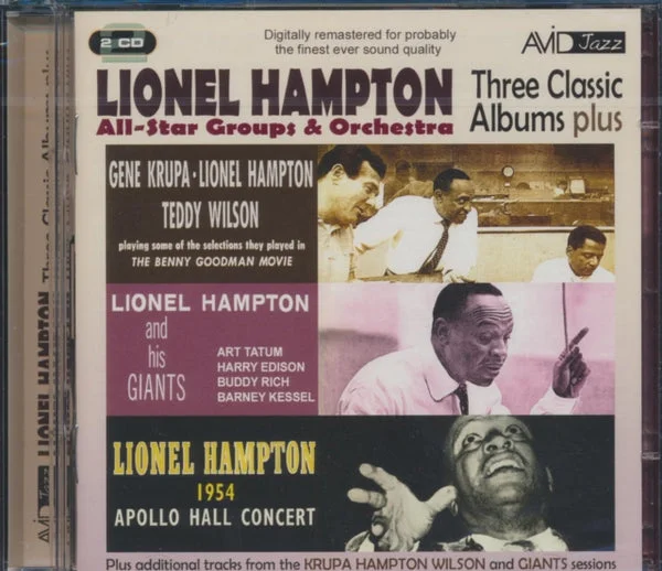 Lionel Hampton CD – All Star Groups & Orchestra -Three Classic Albums Plus (Gene Krupa. Lionel Hampton. Teddy Wilson / Lionel Hampton & His Giants / 1954 Apollo Hall Concert)