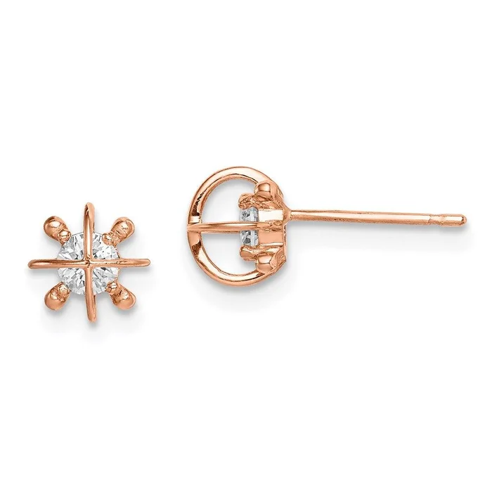 Madi K Kid’s 14k Rose Gold CZ Post Earrings