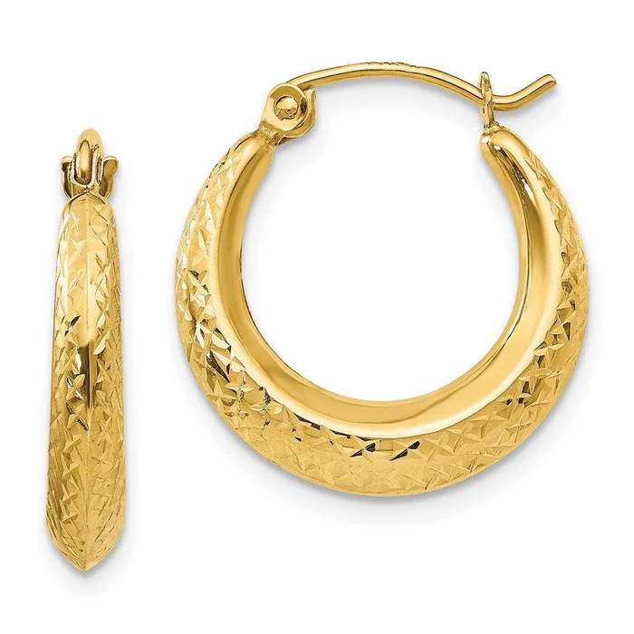 Madi K Kid’s 14k Textured Hollow Hoop Earrings