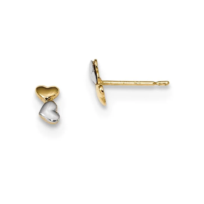 Madi K Kid’s 14k Two-tone Double Heart Post Earrings