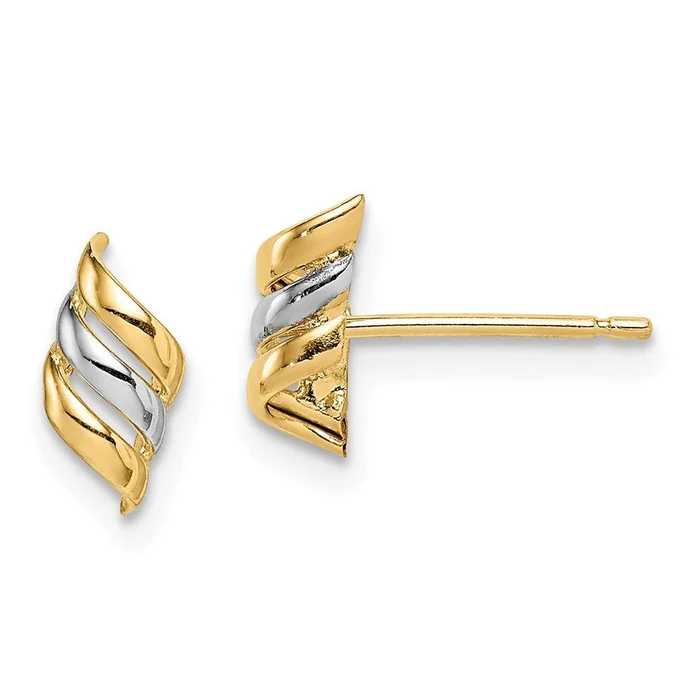 Madi K Kid’s 14k w/Rhodium Swirl Post Earrings