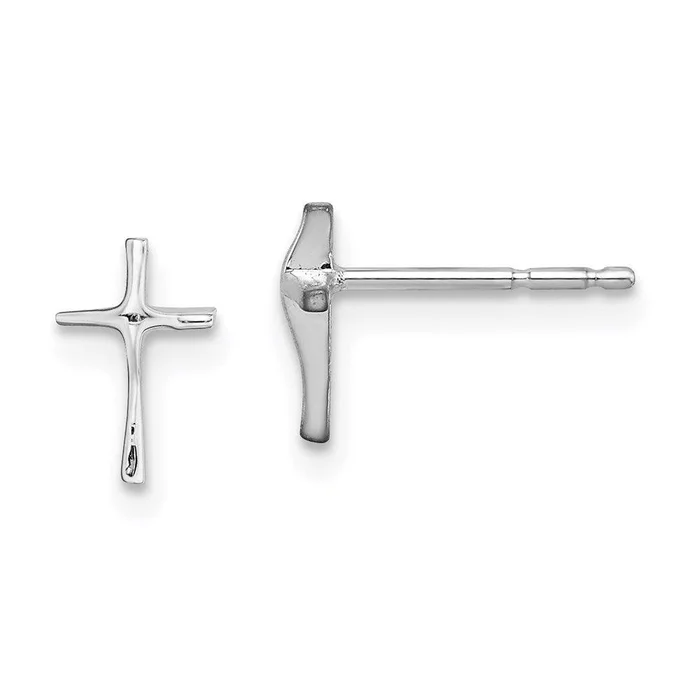 Madi K Kid’s 14k White Gold Cross Post Earrings
