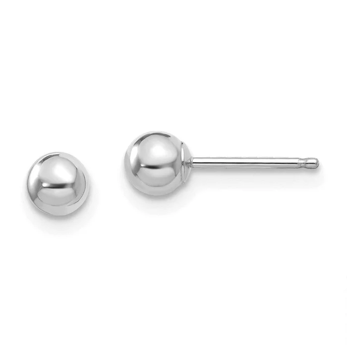 Madi K Kid’s 14k White Gold Polished 4mm Ball Post Earrings