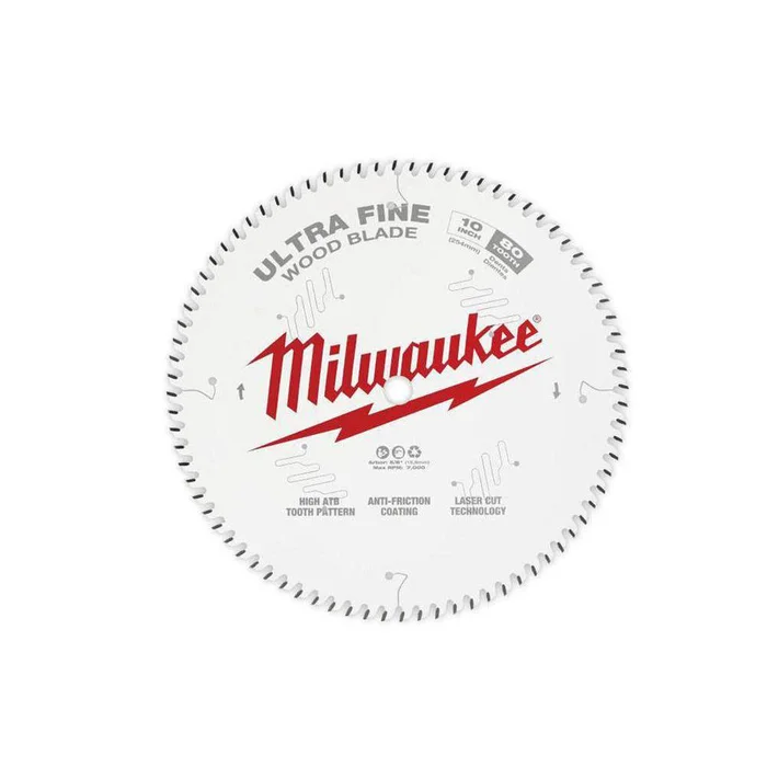 Milwaukee 10 in. x 80-Tooth Ultra Fine Finish Circular Saw Blade