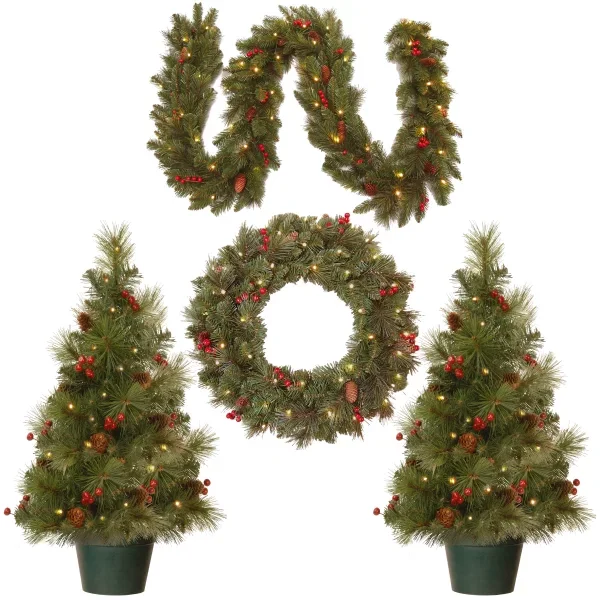 National Tree Company 36-in Christmas Tree Free Standing Decoration with White LED Lights