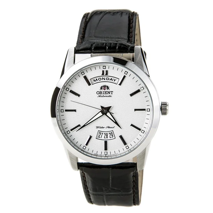 Orient EV0S005W Men’s Union White Dial Brown Leather Strap Automatic Watch