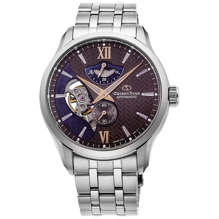 Orient Men’s Automatic Watch – Brown and Blue Dial Steel Bracelet | RE-AV0B02Y00B