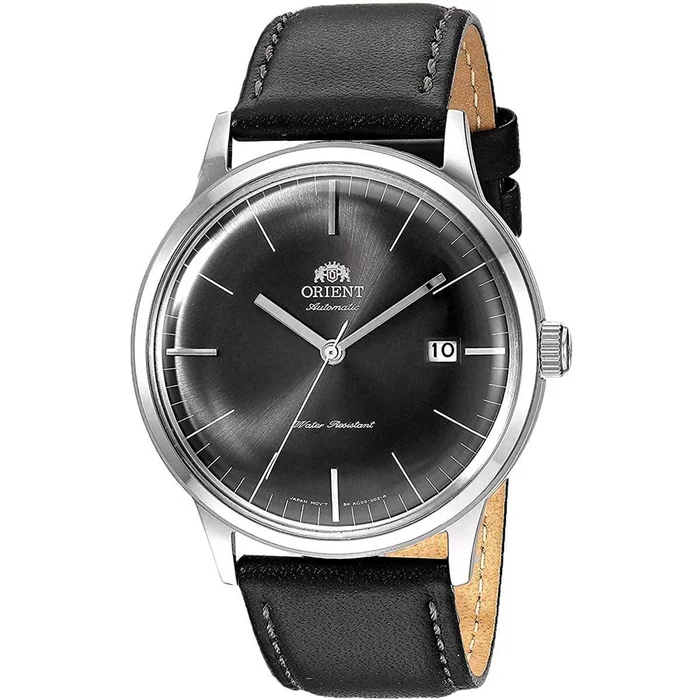 Orient Men’s Automatic Watch – Contemporary Grey Dial Black Leather Strap | FAC0000CA0