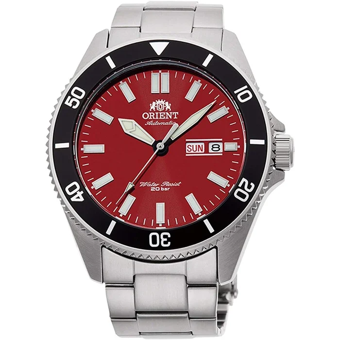 Orient Men’s Automatic Watch – Kanno Red Dial Silver Tone Bracelet | RA-AA0915R19B