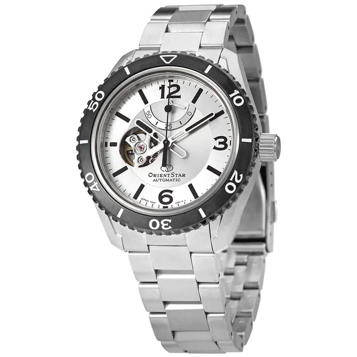 Orient Men’s Automatic Watch – Star Silver Tone Open Heart Dial | RA-AT0107S00B