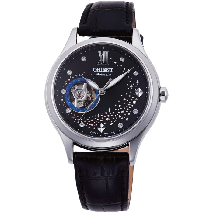 Orient Women’s Automatic Watch – Blue Moon II Open Heart Black Dial Strap | AG0019B10B