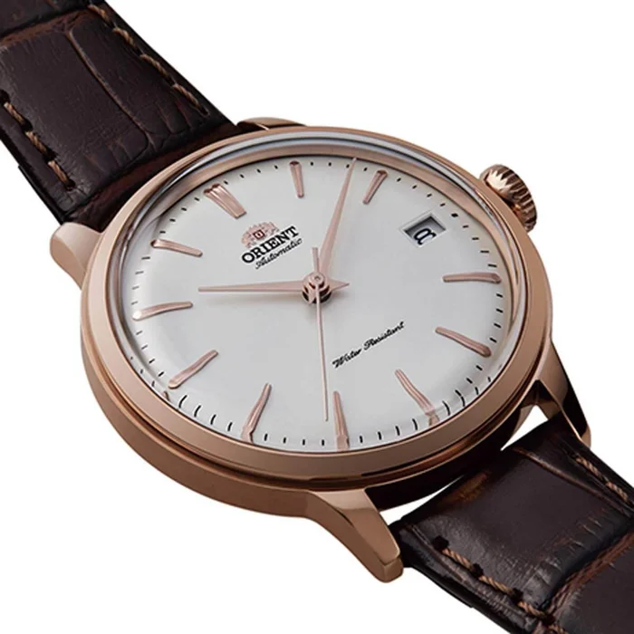 Orient Women’s Quartz Watch – Rose Gold Tone Case Brown Leather Strap | RA-AC0010S00C