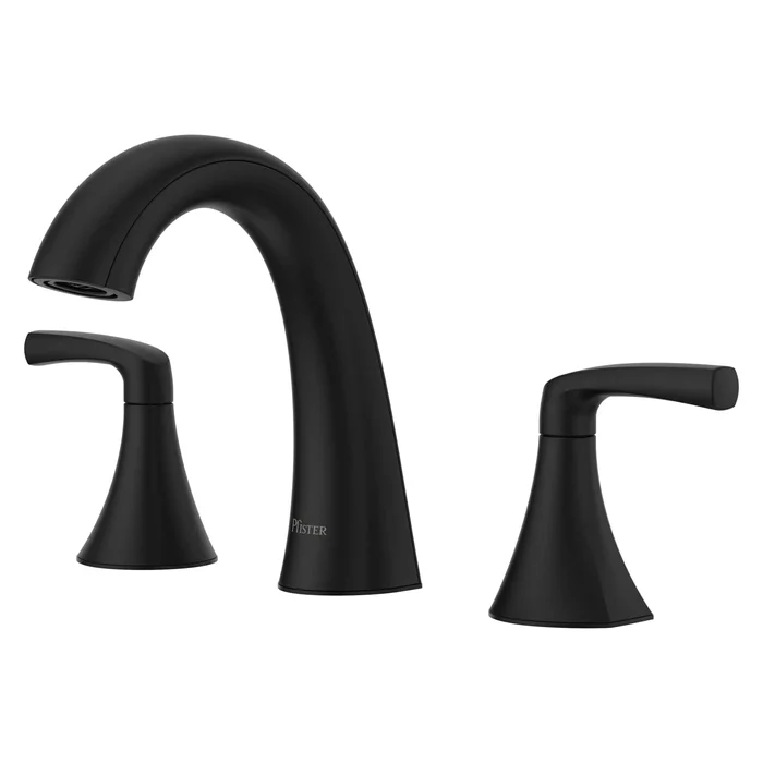 Pfister Rancho Matte Black Widespread 2-handle WaterSense Bathroom Sink Faucet with Drain