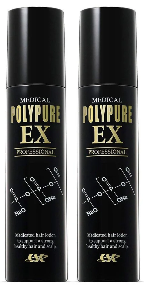 Polypure EX 2-piece set, hair restorer for men, for women, promotes hair growth, thinning hair, prevents hair loss