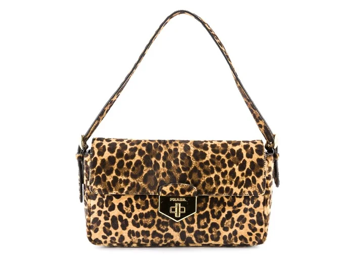 Prada Classic Flap Leopard Print Bag