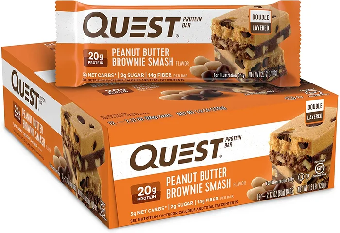 Quest Nutrition- High Protein, Keto Friendly, Peanut Butter Brownie Smash, 12 Count