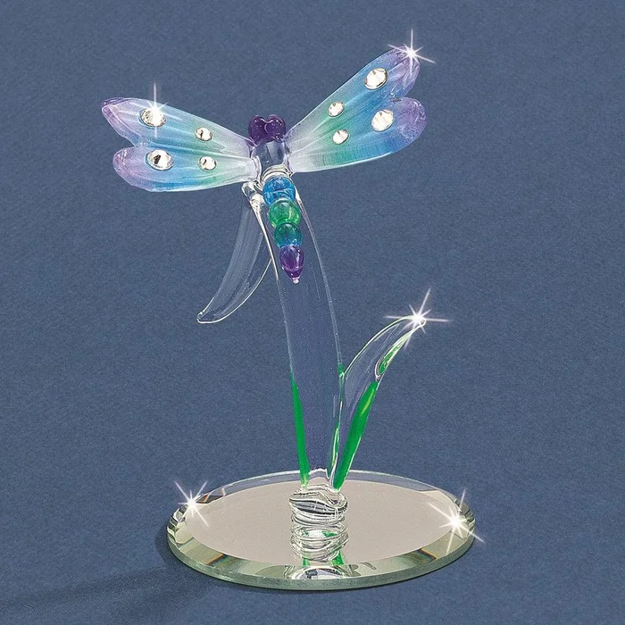 Rainbow Dragonfly Glass Figurine