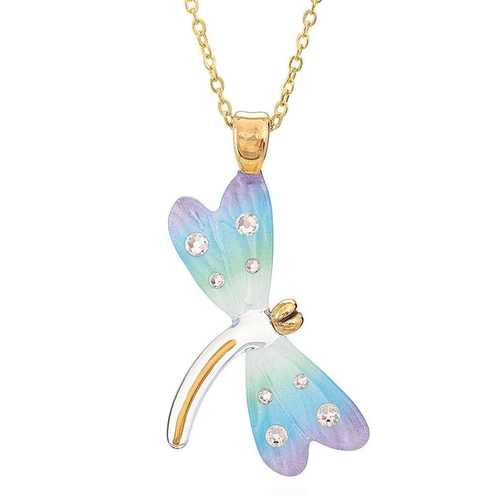 Rainbow Dragonfly Necklace