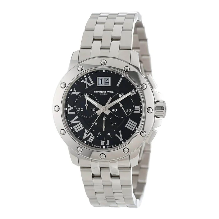 Raymond Weil Men’s Chronograph Watch – Tango Black Dial Steel | 4899-ST-00208