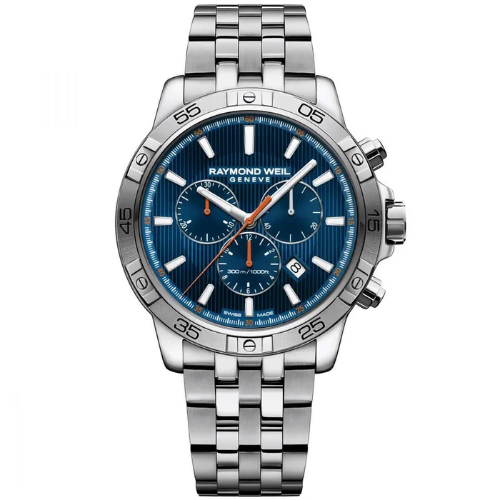 Raymond Weil Men’s Chronograph Watch – Tango Blue Dial Silver Steel | 8560-ST2-50001