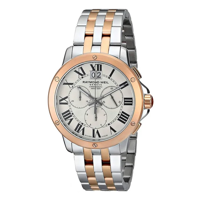 Raymond Weil Men’s Chronograph Watch – Tango Silver Dial Two Tone | 4891-SP5-00660