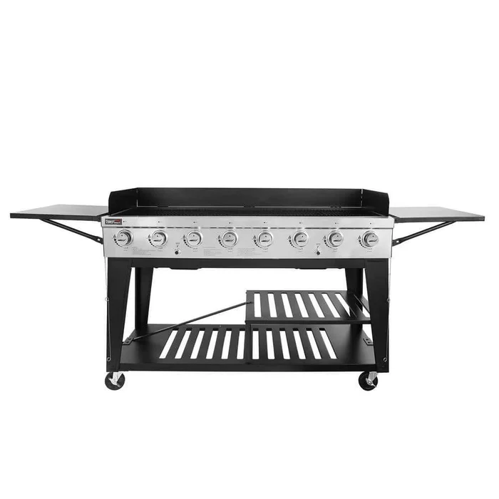 Royal Gourmet GB8000 8-Burner Event Propane Gas Grill with 2 Folding Side Tables