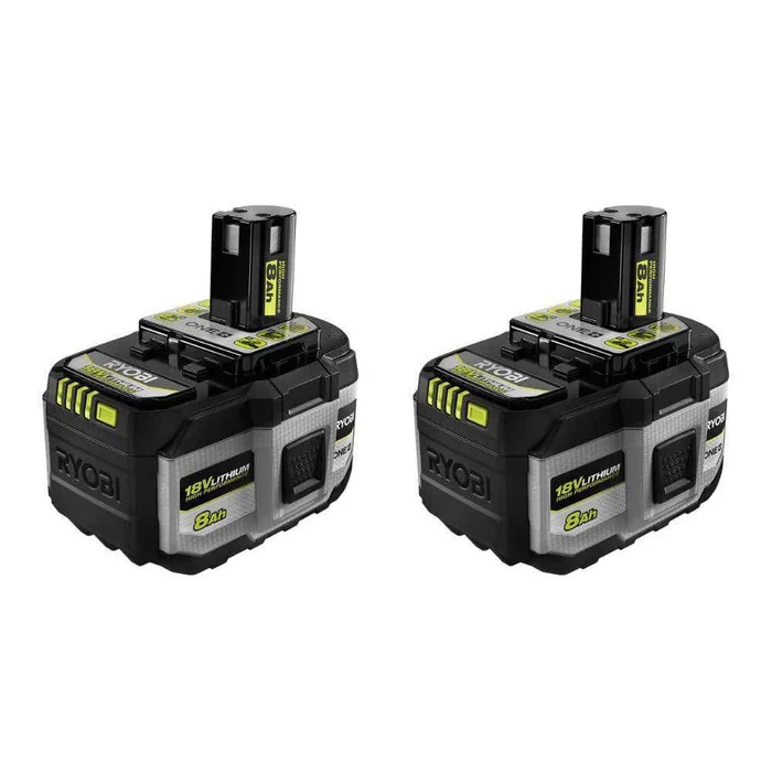 RYOBI ONE+ 18V 8.0 Ah Lithium-Ion HIGH PERFORMANCE Battery (2-Pack)