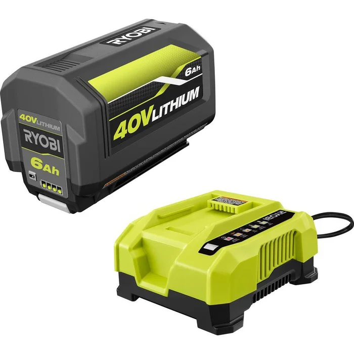 RYOBI OP40602-06 40V Lithium-Ion 6.0 Ah High Capacity Battery and Rapid Charger Kit
