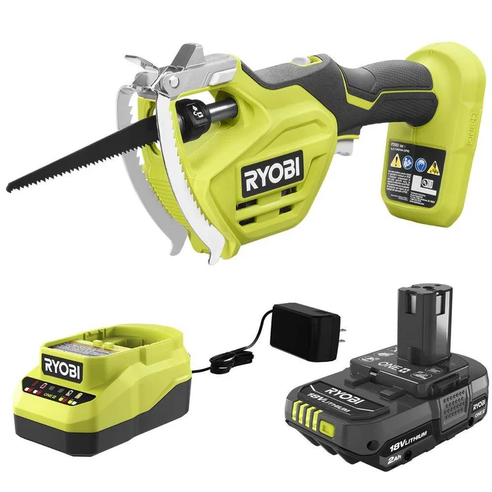 RYOBI P2530 ONE+ 18V Electric Cordless Pruning Reciprocating Saw with 2.0 Ah Battery and Charger