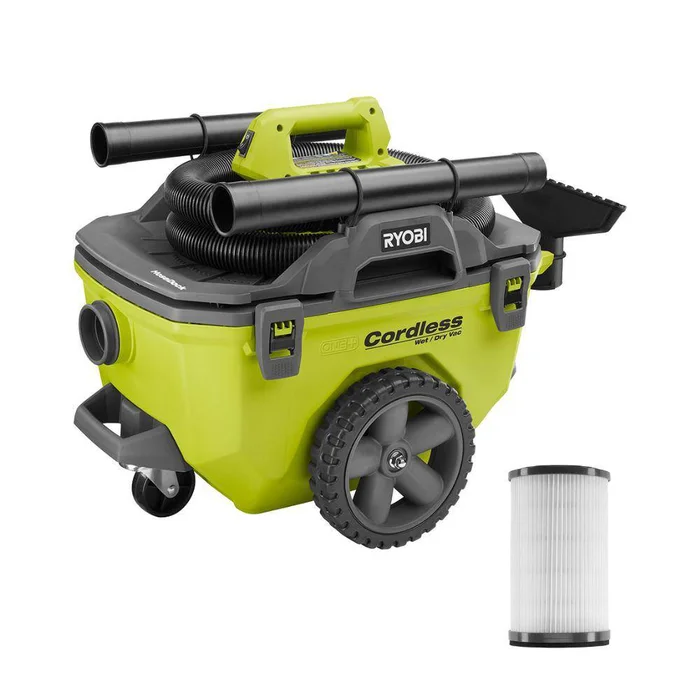 RYOBI P770-A32RF01N ONE+ 18V Cordless 6 Gal. Wet/Dry Vacuum (Tool Only) with Replacement Filter