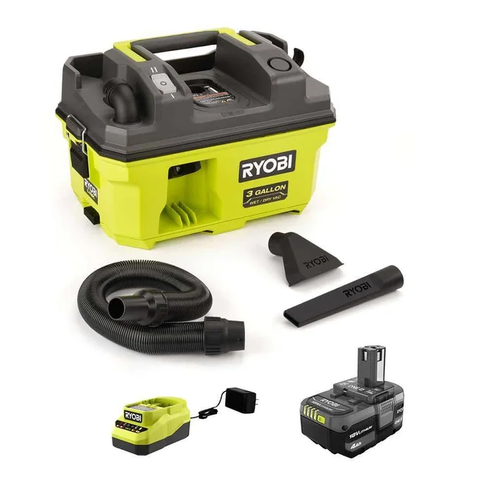 RYOBI PCL734K ONE+ 18V LINK Cordless 3 Gal. Wet/Dry Vacuum Kit with 4.0 Ah Battery and 18V Charger