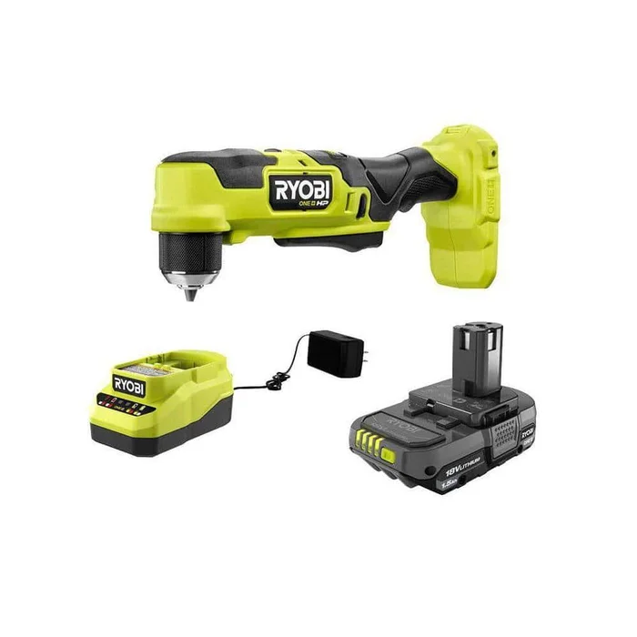 RYOBI PSBRA02K ONE+ HP 18V Brushless Cordless Compact 3/8 in. Right Angle Drill Kit with (1) 1.5 Ah Battery and 18V Charger