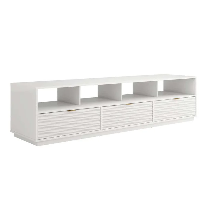 SAUDER Morgan Main 80.039 in. White Entertainment Credenza Fits TV’s up to 85 in.