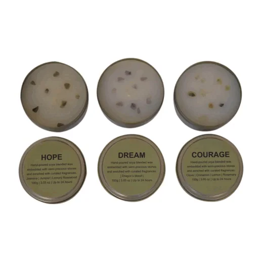 Set of 3 Spiritual Candles – Courage – Dream – Hope