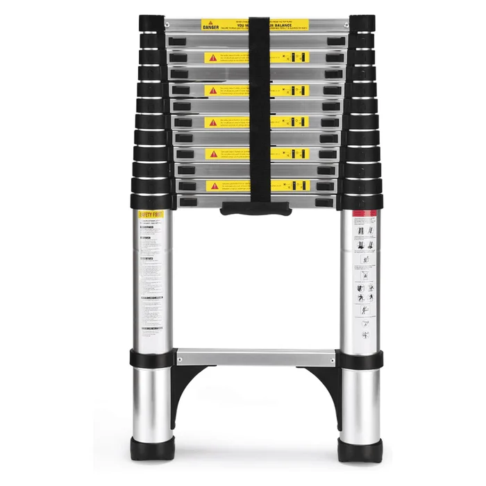 SocTone 12.5ft Telescoping Ladder | Aluminum Extension Ladder, 330 Lbs Capacity