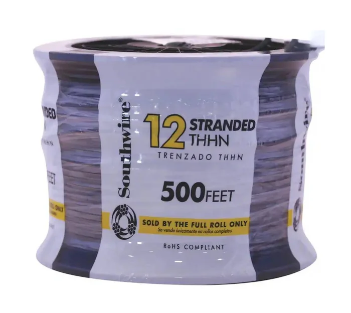 Southwire 500-Feet 12 -AWG Black Stranded Copper THHN wire ( By-the-roll )